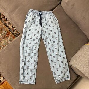 Psycho Bunny Pajama Pants Mens Drawstring Blue All Over Print Sleepwear Small